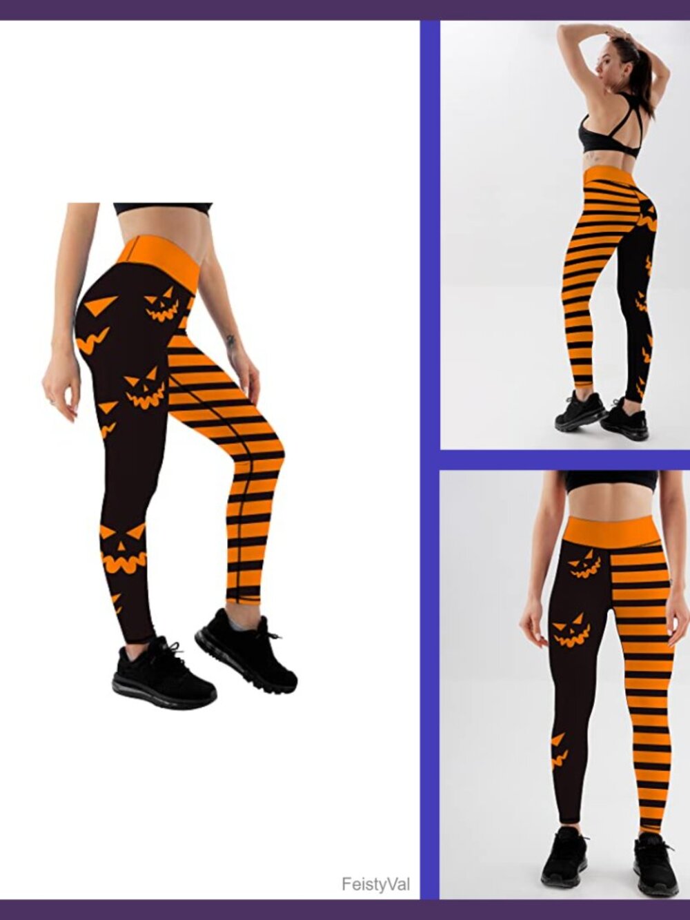 JIFRE High Waist Slim Halloween Leggings for Women Yoga Workout Party